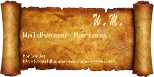 Waldhauser Mariann névjegykártya