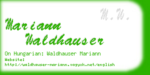 mariann waldhauser business card